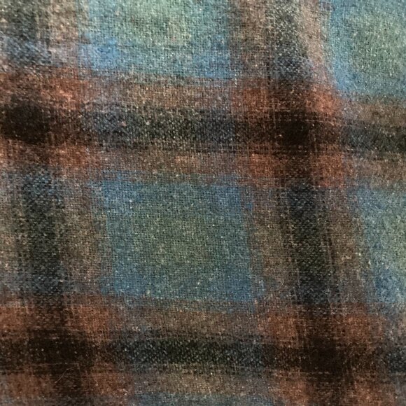 1980s Vintage Plaid Button-Up Shirt, 100% Wool - Picture 4 of 5